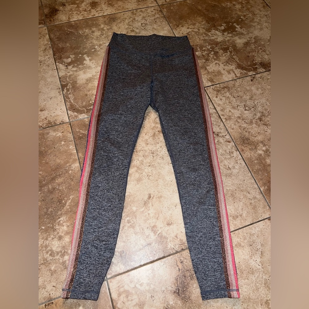 Spiritual Gangster Essence Pink Rainbow Stripe Legging Athletic Workout SIZE M